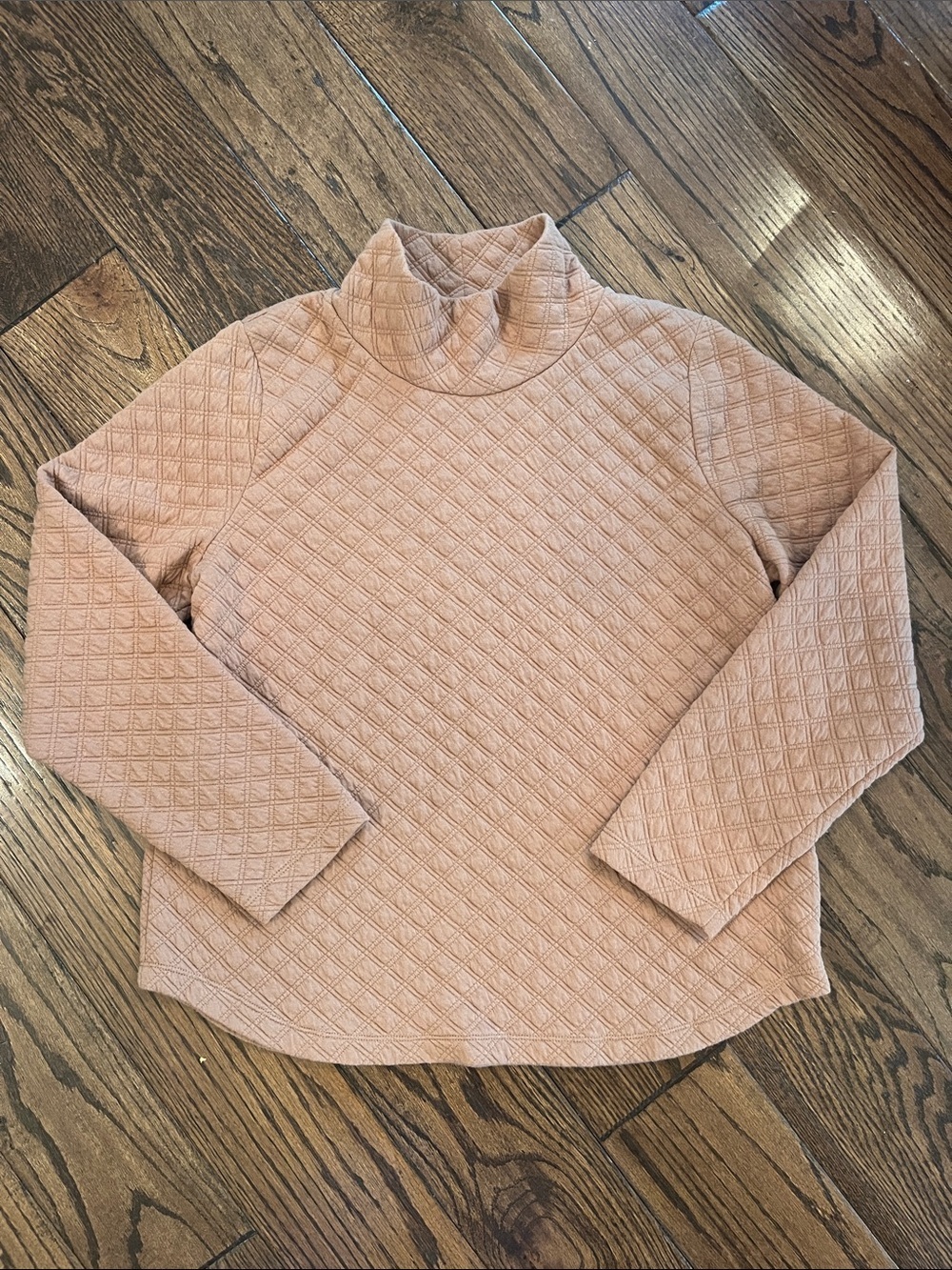 J. Crew Quilted Turtleneck Sweatshirt in  Camel Size M